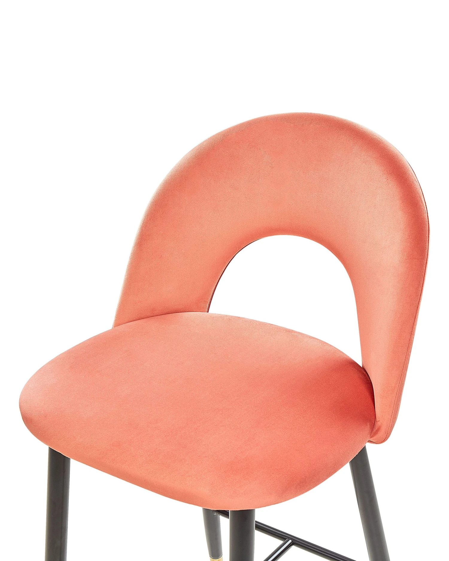 Set Of 2 Velvet Bar Chairs Coral Red FALTON - Image 6