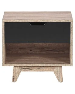 1 Drawer Bedside Table Light Wood With Black SPENCER -Furniture Store undef src sa picid 797281 type whitesh image