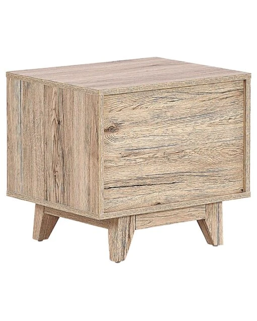 1 Drawer Bedside Table Light Wood With Black SPENCER - Image 5