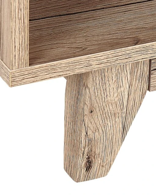 1 Drawer Bedside Table Light Wood With Black SPENCER - Image 7