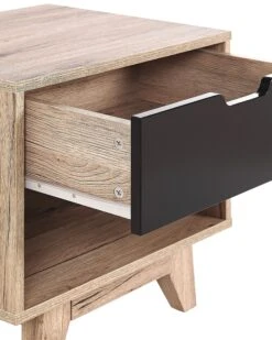 1 Drawer Bedside Table Light Wood With Black SPENCER -Furniture Store undef src sa picid 797285 type whitesh image