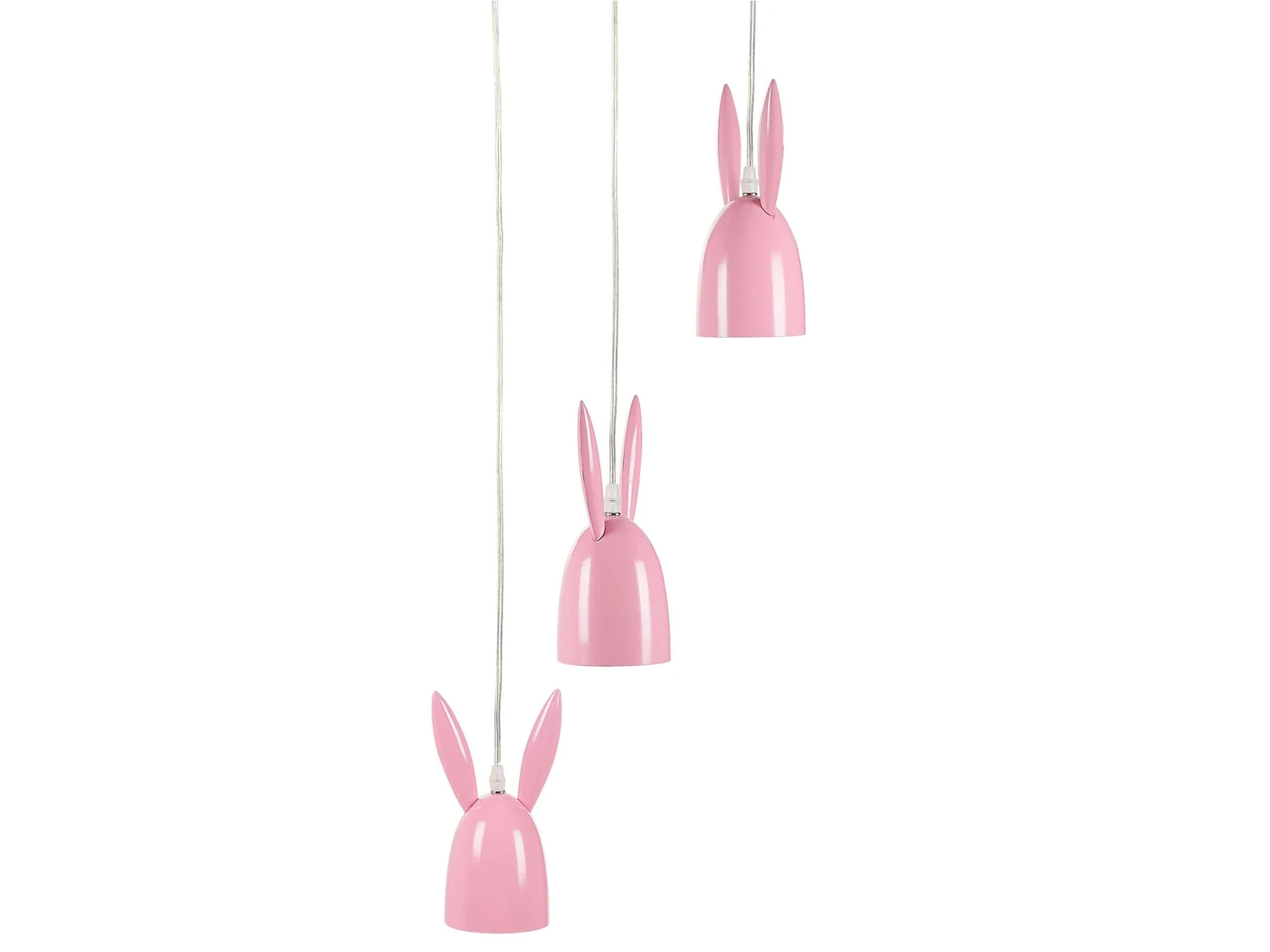 3 Light Metal Pendant Lamp Pink RABBIT
