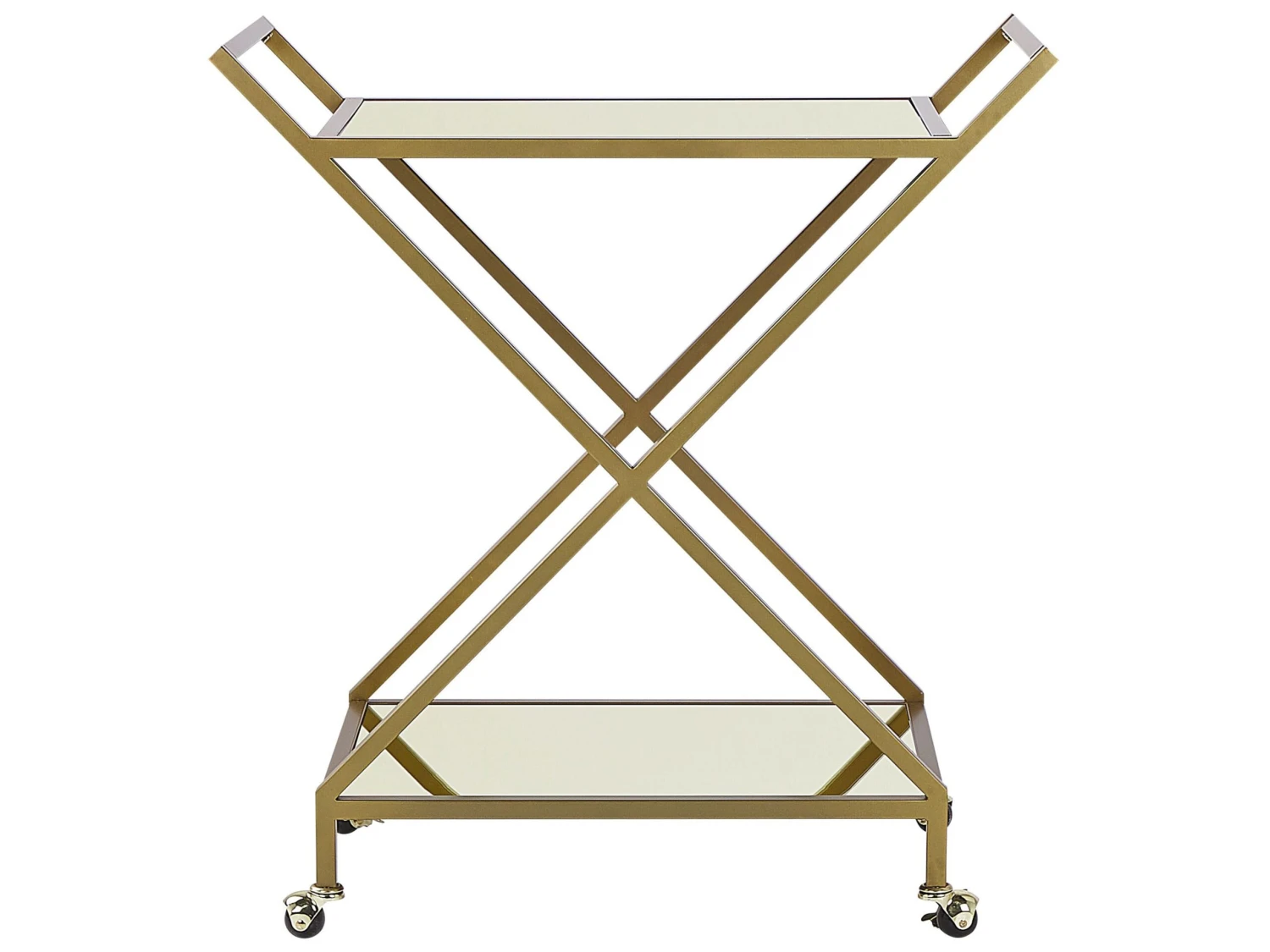 Metal Drinks Trolley With Mirrored Top Gold IVERA - Image 4