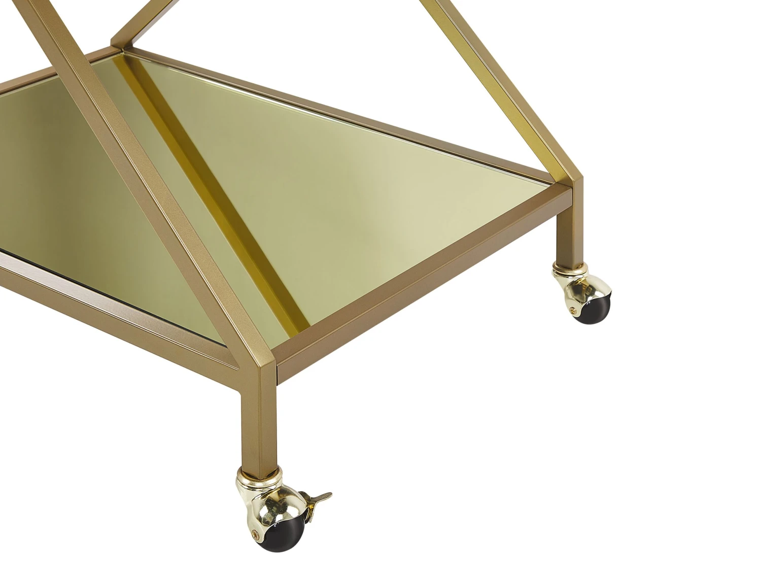 Metal Drinks Trolley With Mirrored Top Gold IVERA - Image 6