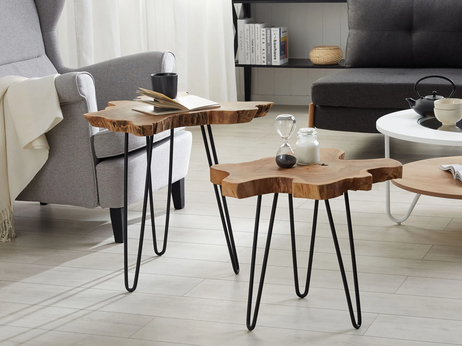 Nest Of 2 Side Tables Dark Wood CAMROSE - Image 2