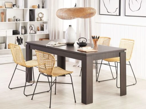 Dining Table 180 X 90 Cm Dark Wood VITON - Image 2