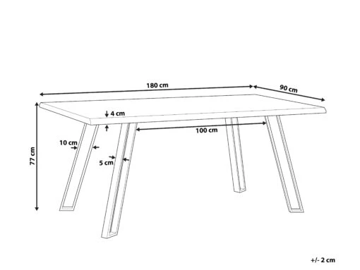 Dining Table 180 X 90 Cm Light Wood GRAHAM - Image 10