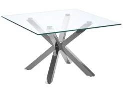 Glass Top Coffee Table Silver STARLIGHT