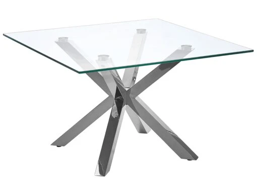 Glass Top Coffee Table Silver STARLIGHT