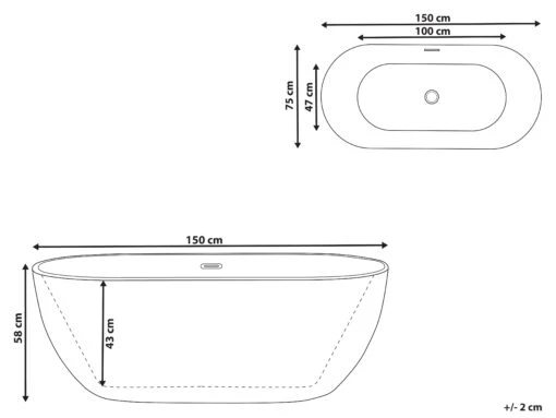 Freestanding Bath Black CARRERA Various Sizes - Image 10