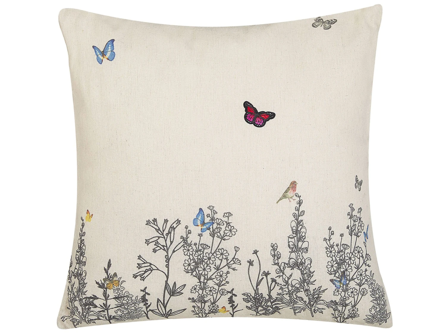 Set Of 2 Cushions Butterfly Motif 45 X 45 Cm Beige MUSA - Image 4