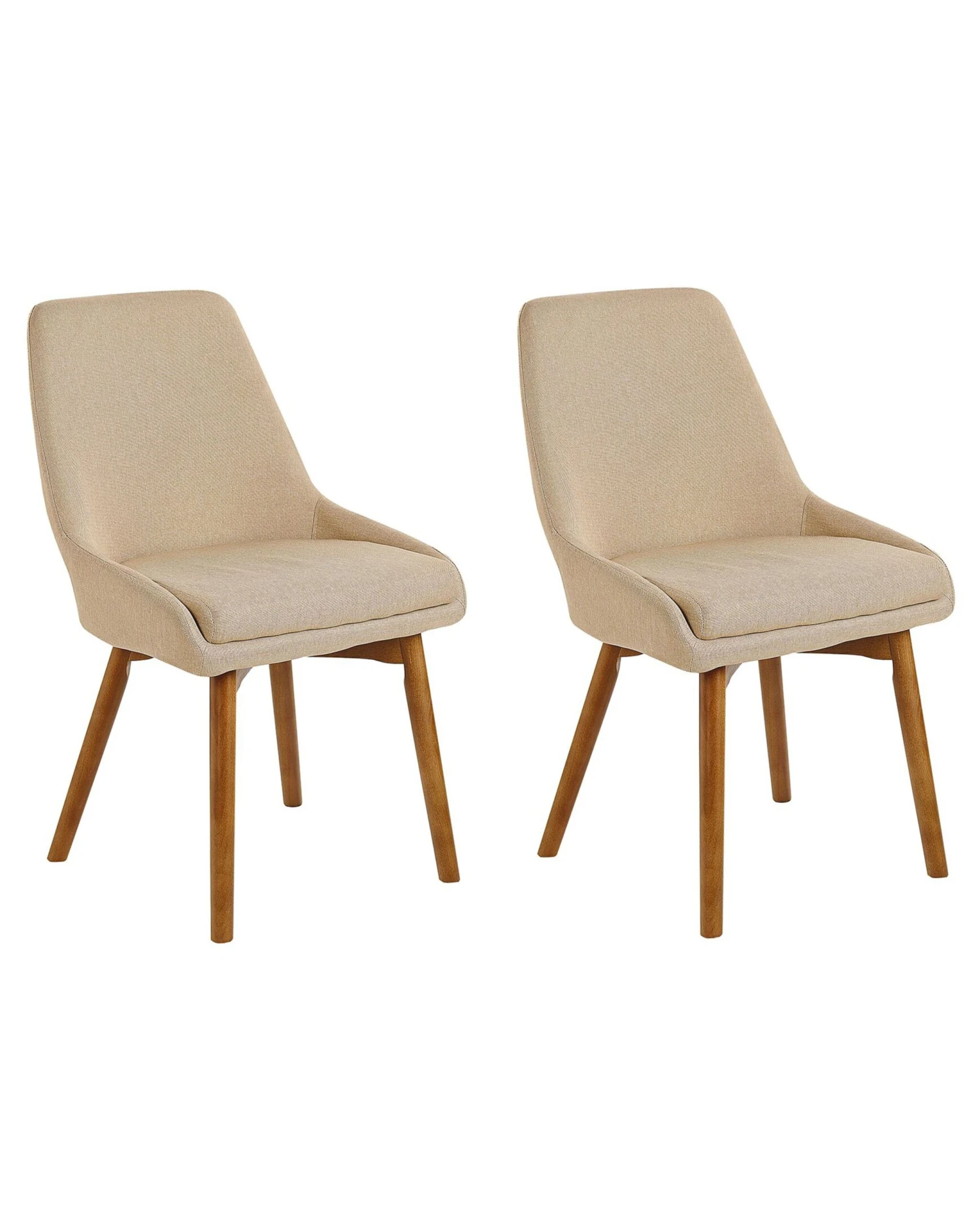 Set Of 2 Fabric Dining Chairs Beige MELFORT