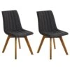Set Of 2 Fabric Dining Chairs Black CALGARY -Furniture Store undef src sa picid 800083 type whitesh image
