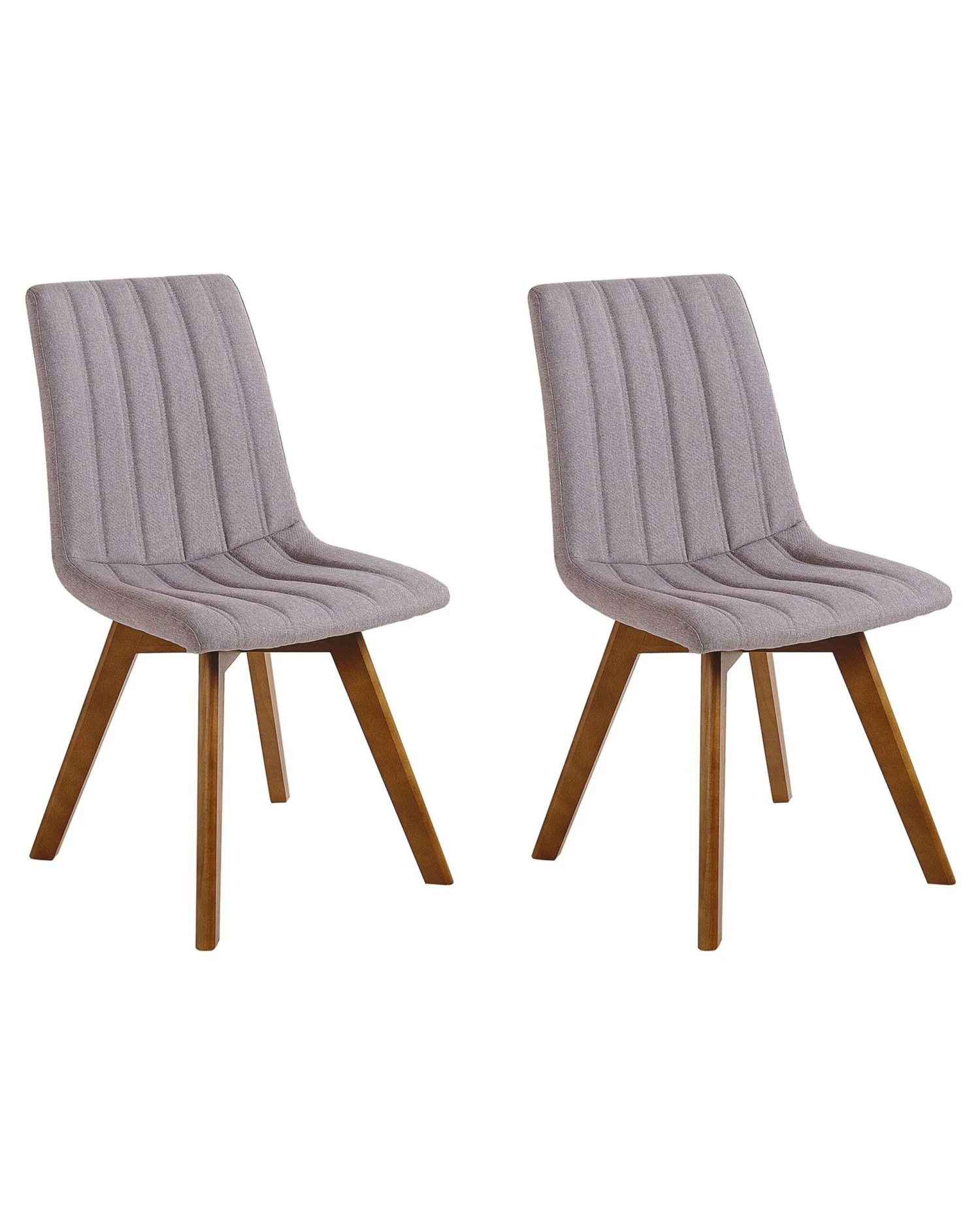 Set Of 2 Fabric Dining Chairs Taupe CALGARY