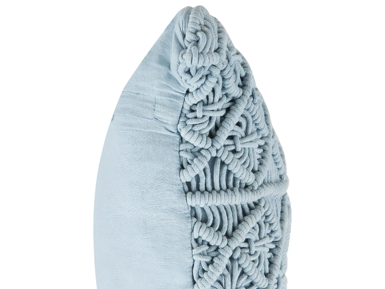 Cotton Macrame Cushion 45 X 40 Cm Blue GOREME - Image 6