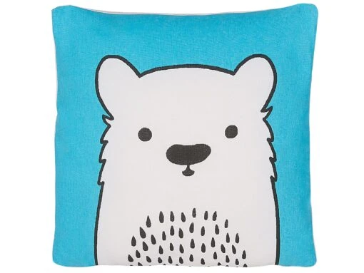 Set Of 2 Cotton Kids Cushions Bear 45 X 45 Cm Blue WARANASI - Image 3