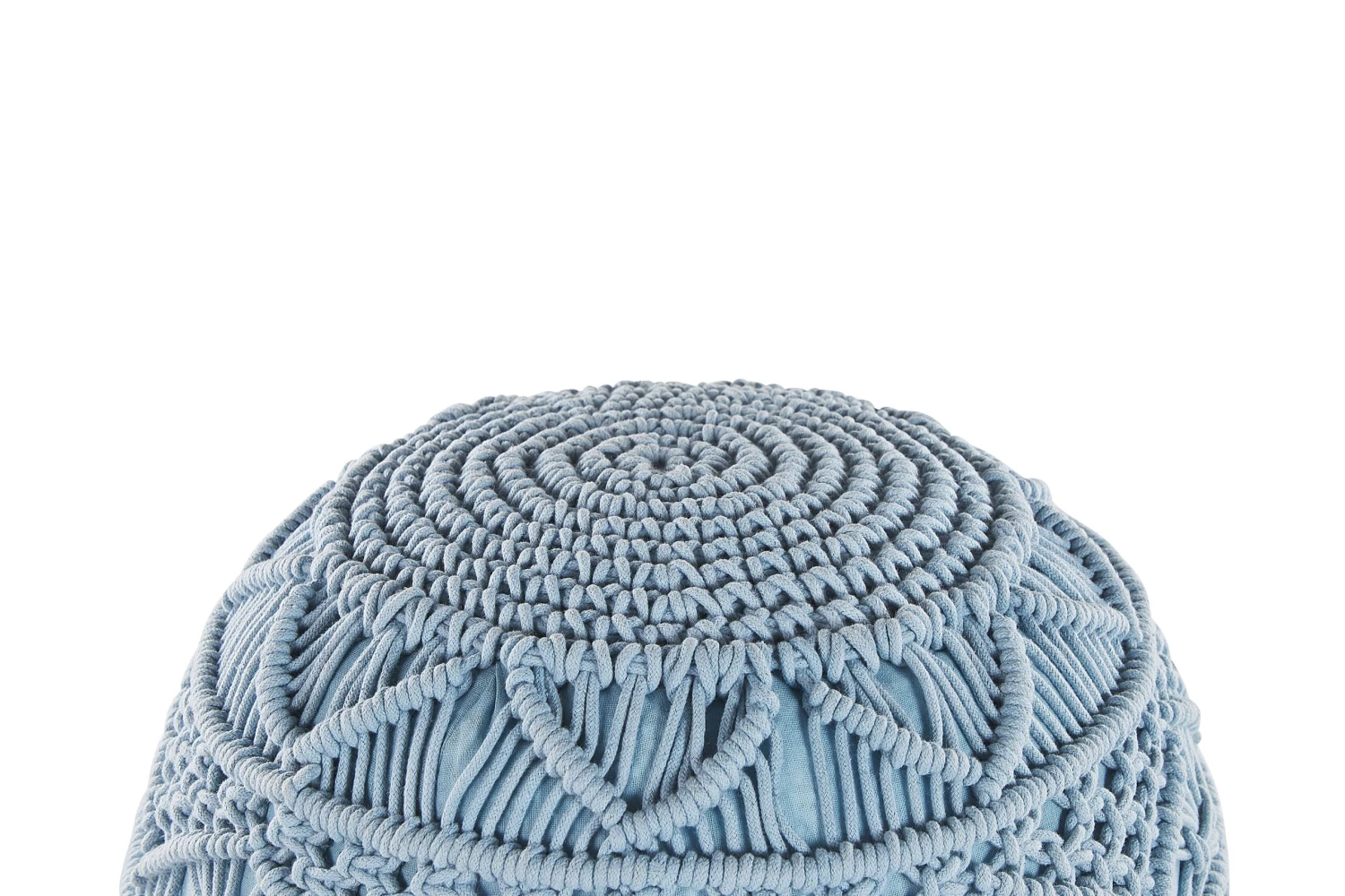 Cotton Pouffe Blue KAYSERI - Image 6