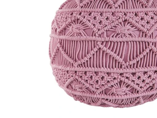 Cotton Pouffe Pink KAYSERI - Image 5