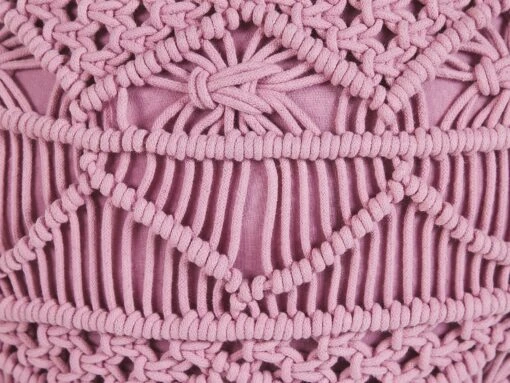 Cotton Pouffe Pink KAYSERI - Image 7