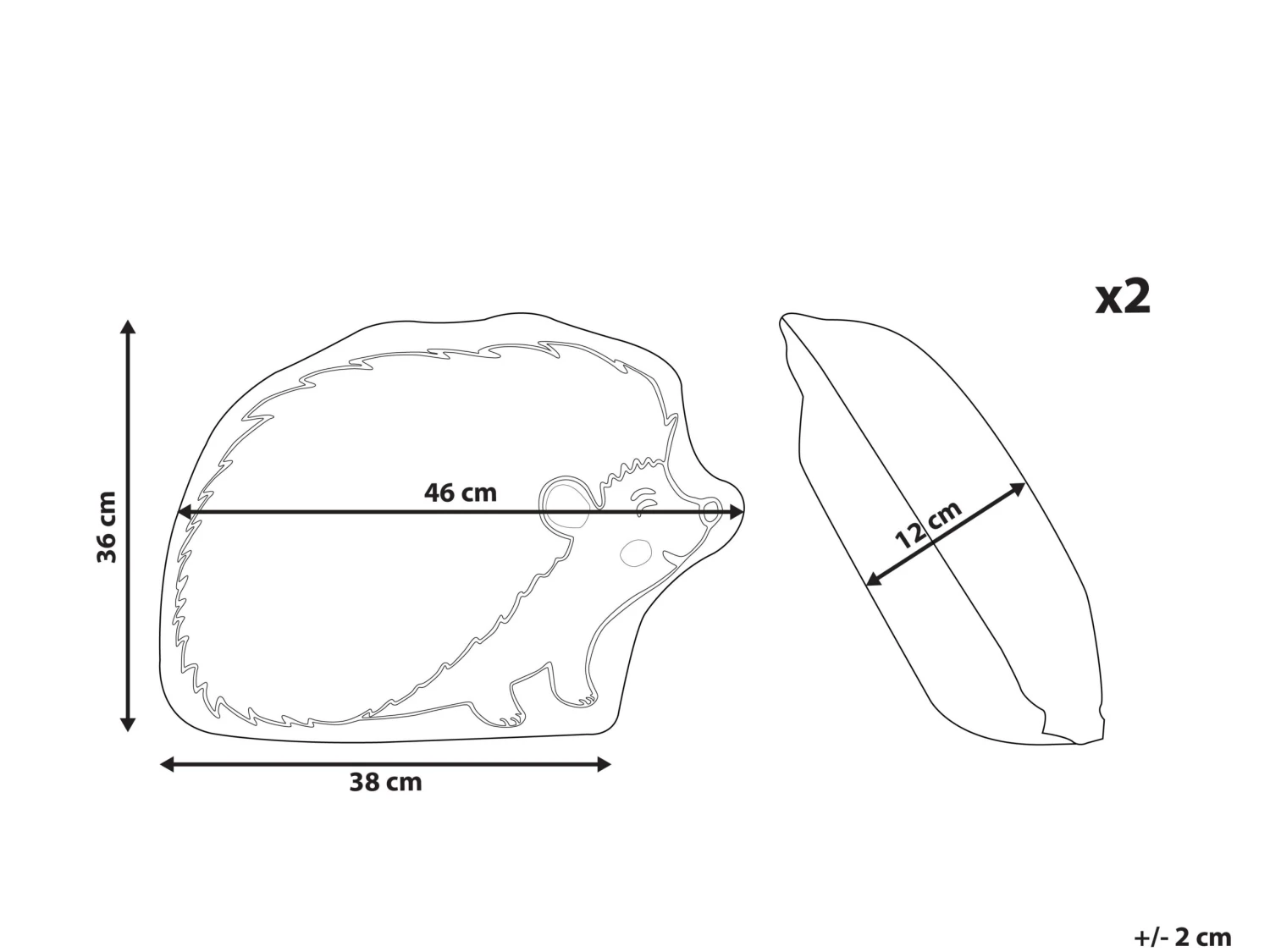 Set Of 2 Cotton Kids Cushions Hedgehog 46 X 36 Cm Brown BENAGULRU - Image 7