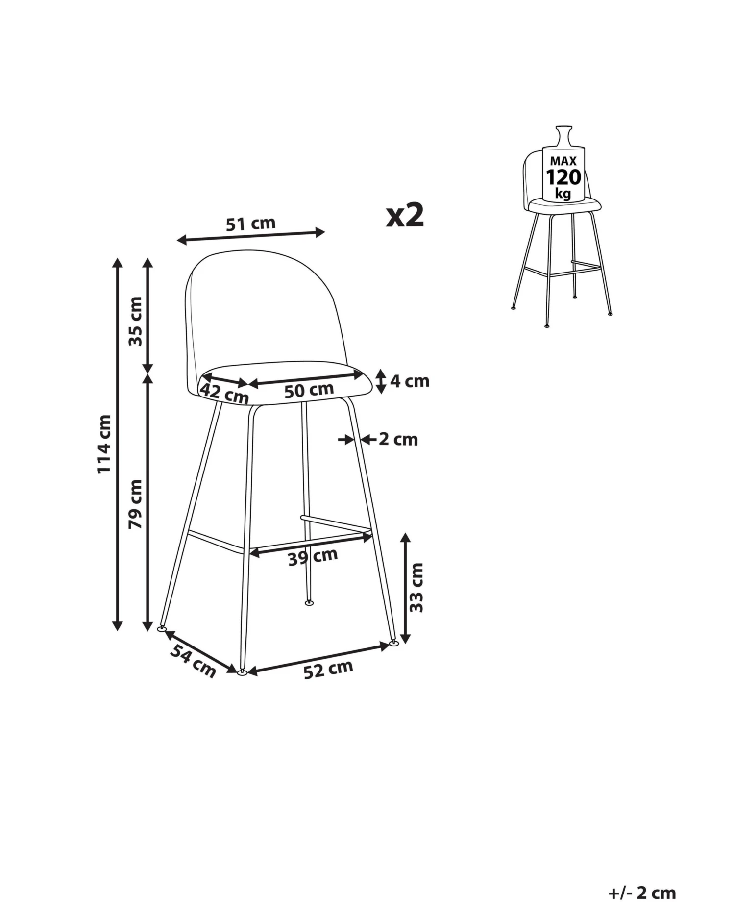 Set Of 2 Velvet Bar Chairs Green ARCOLA - Image 9