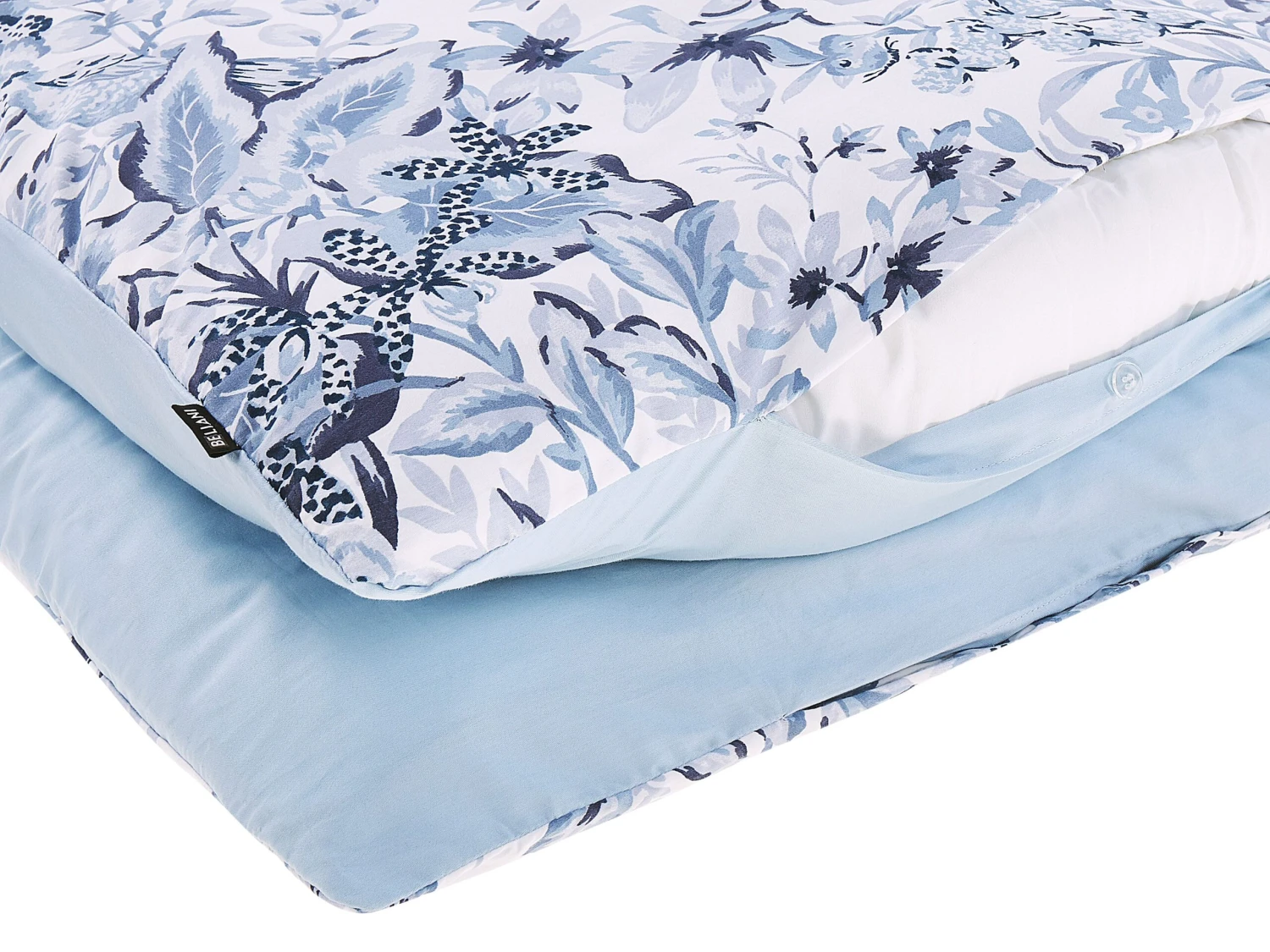 Cotton Duvet Cover Set Floral Pattern White And Blue BALLARD Various Sizes - Image 6