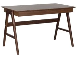 2 Drawer Home Office Desk 120 X 70 Cm Dark Wood SHESLAY