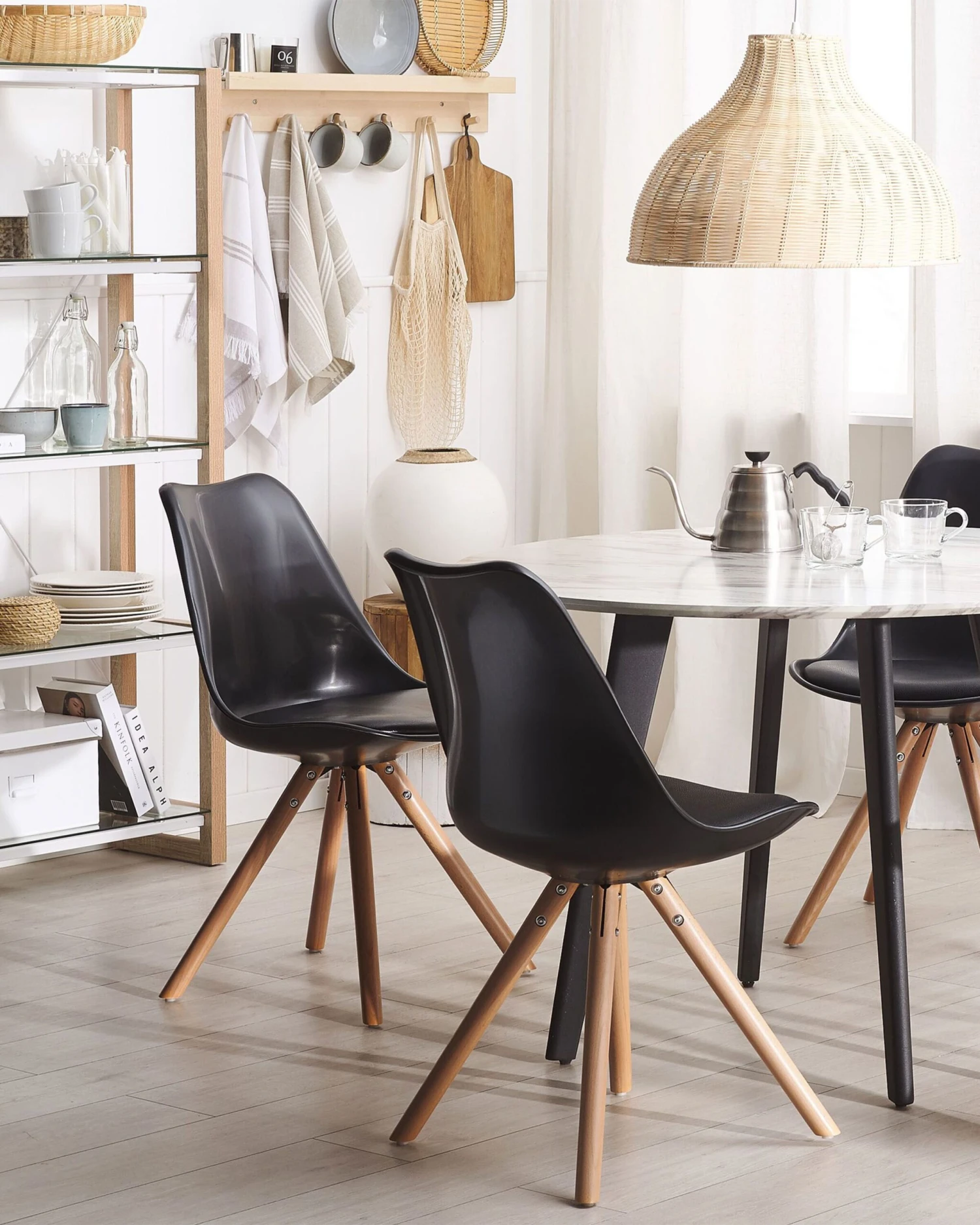 Set Of 2 Dining Chairs Gloss Black DAKOTA - Image 2