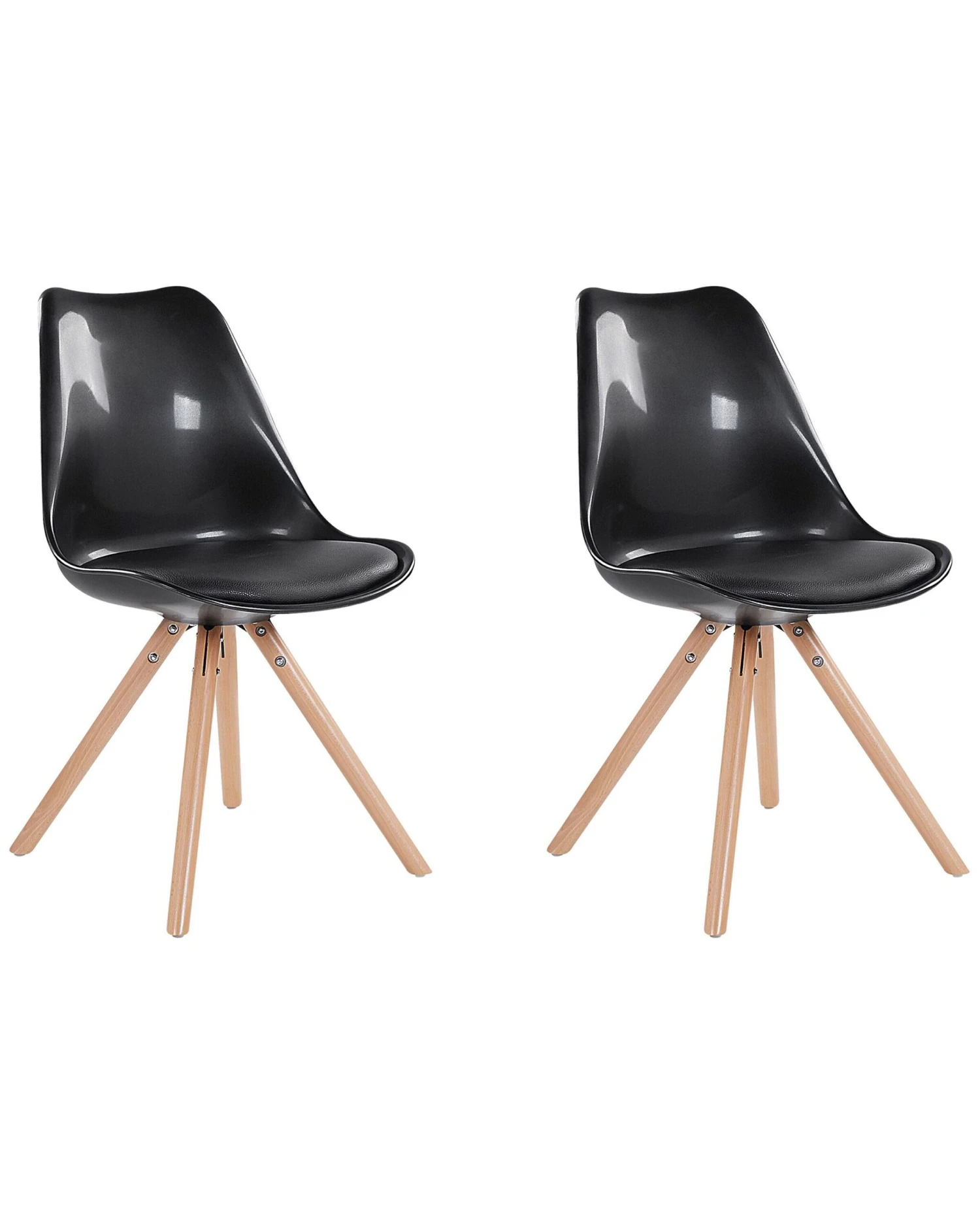 Set Of 2 Dining Chairs Gloss Black DAKOTA