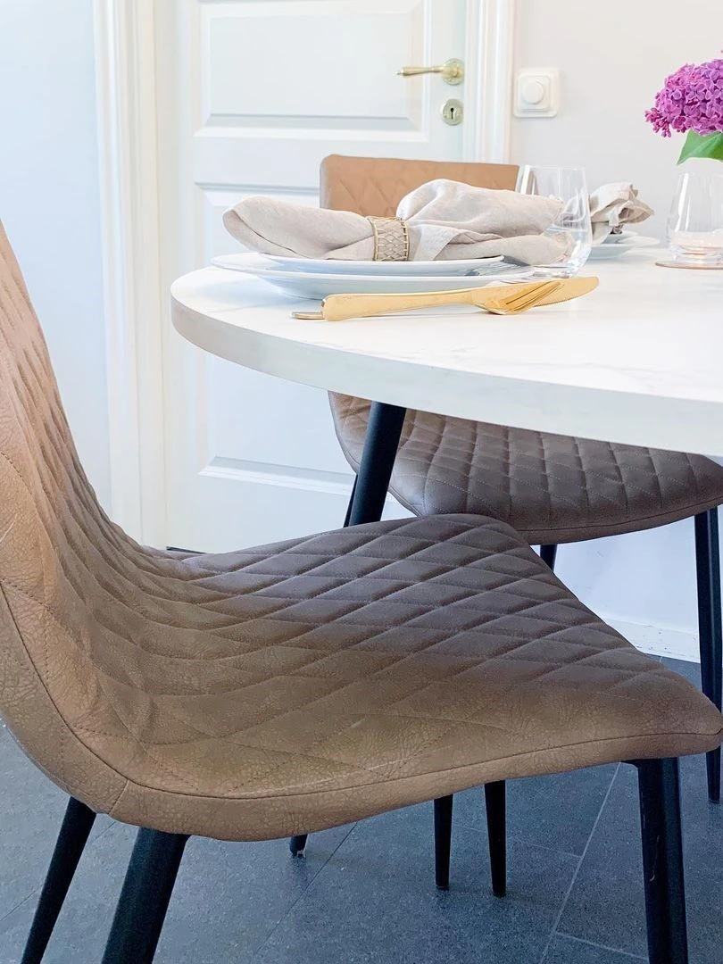 Set Of 2 Dining Chairs Faux Leather Light Brown MONTANA - Image 4