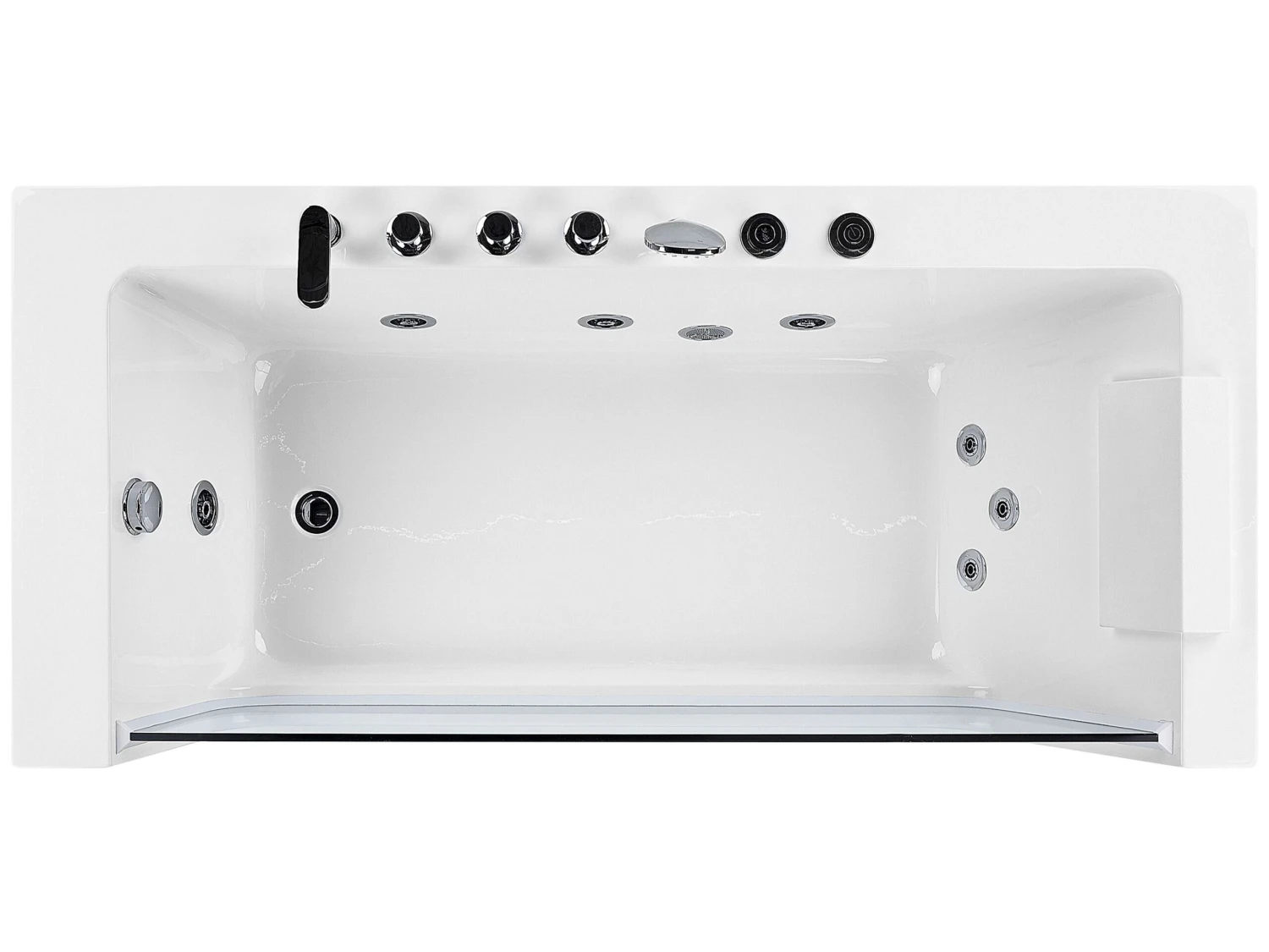 Right Hand Whirlpool Corner Bath 1700 X 800 Mm White PUQUIO - Image 6