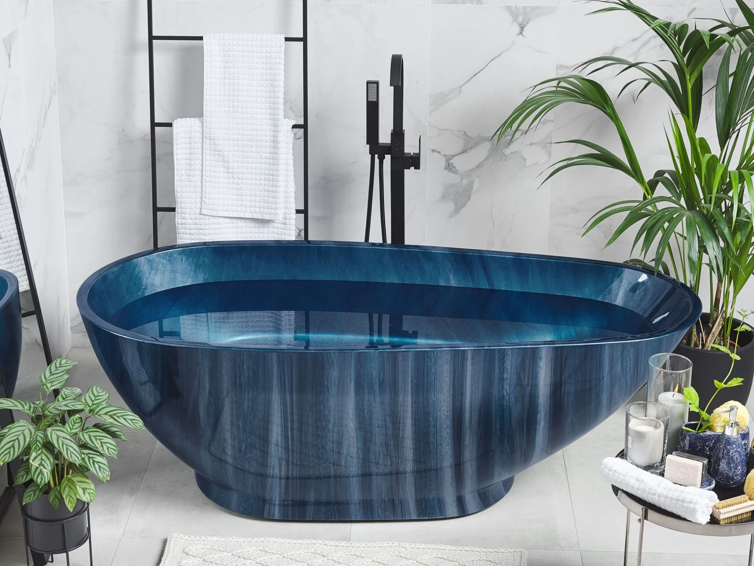Bath 1700 X 800 Mm Marble Effect Navy Blue RIOJA - Image 2