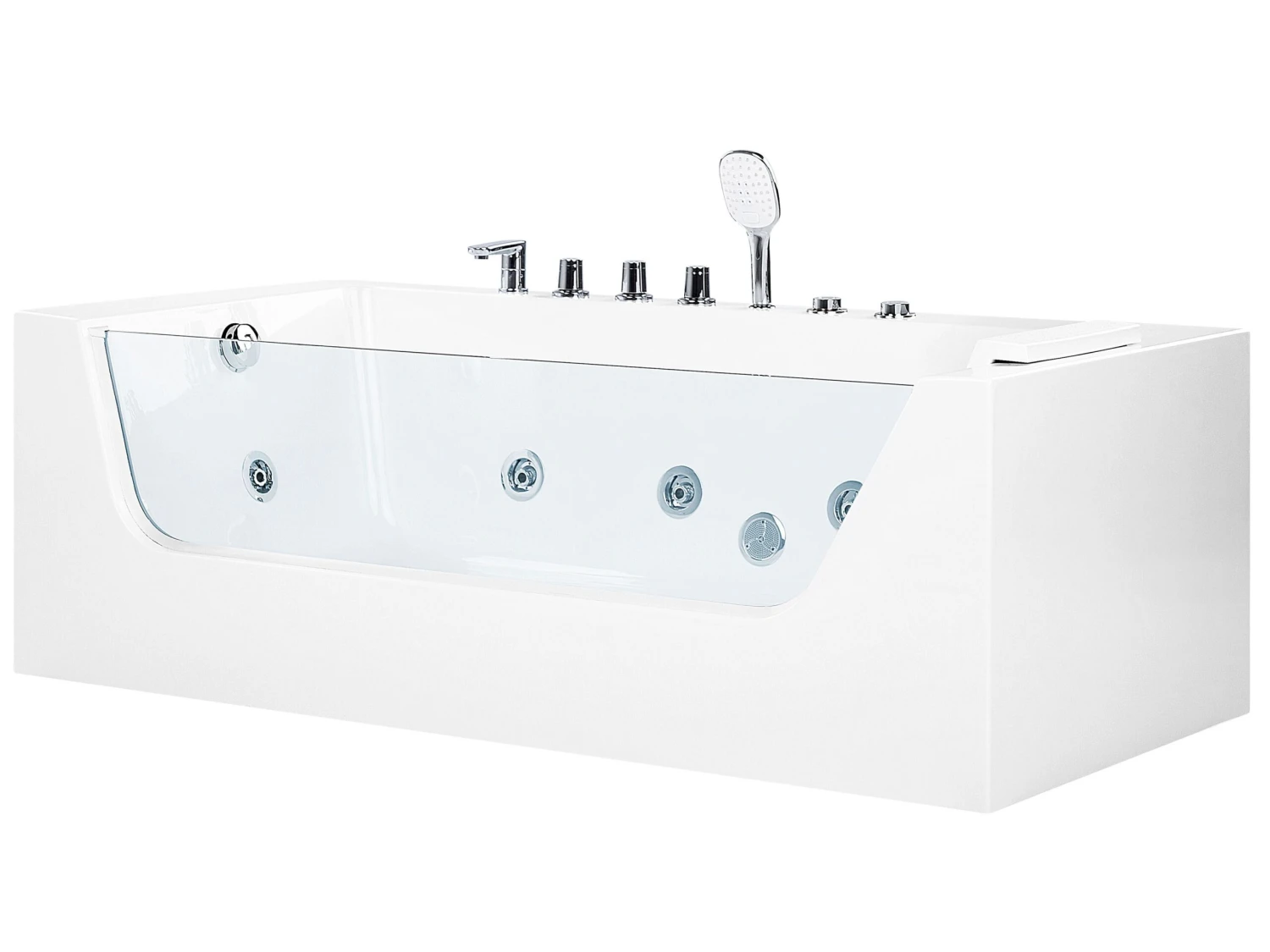 Right Hand Whirlpool Corner Bath 1700 X 800 Mm White PUQUIO - Image 5