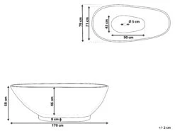Bath 1700 X 800 Mm Marble Effect Navy Blue RIOJA -Furniture Store undef src sa picid 807971 type whitesh image