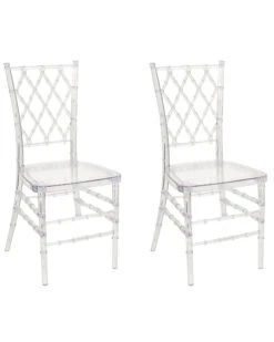 Set Of 2 Accent Chairs Transparent CLARION