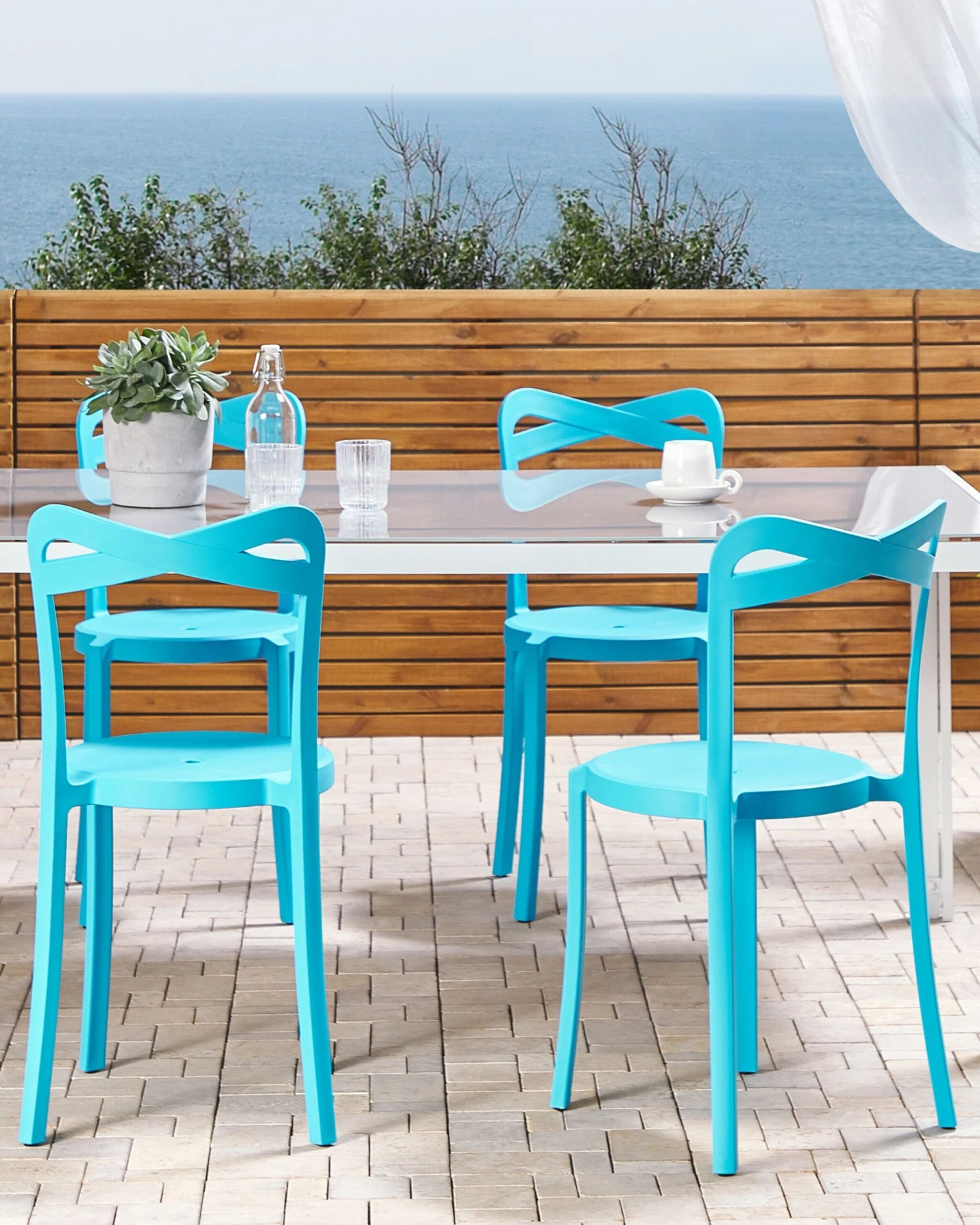 Set Of 4 Dining Chairs Blue CAMOGLI - Image 2