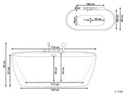 Freestanding Bath 1700 X 800 Mm Red ROTSO -Furniture Store undef src sa picid 811201 type whitesh image
