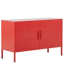 2 Door Metal Sideboard Red URIA