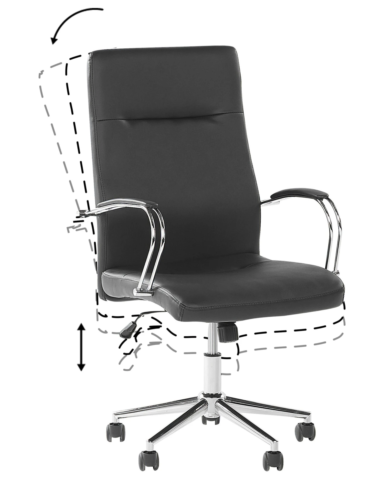 Faux Leather Office Chair Black OSCAR - Image 6