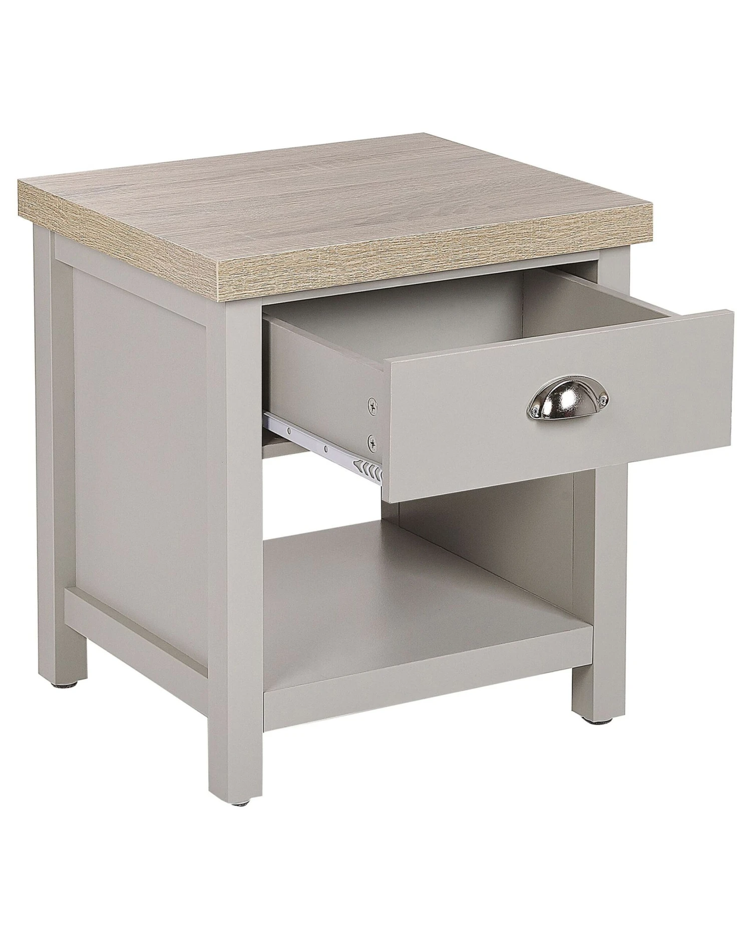 1 Drawer Bedside Table Grey CLIO - Image 4