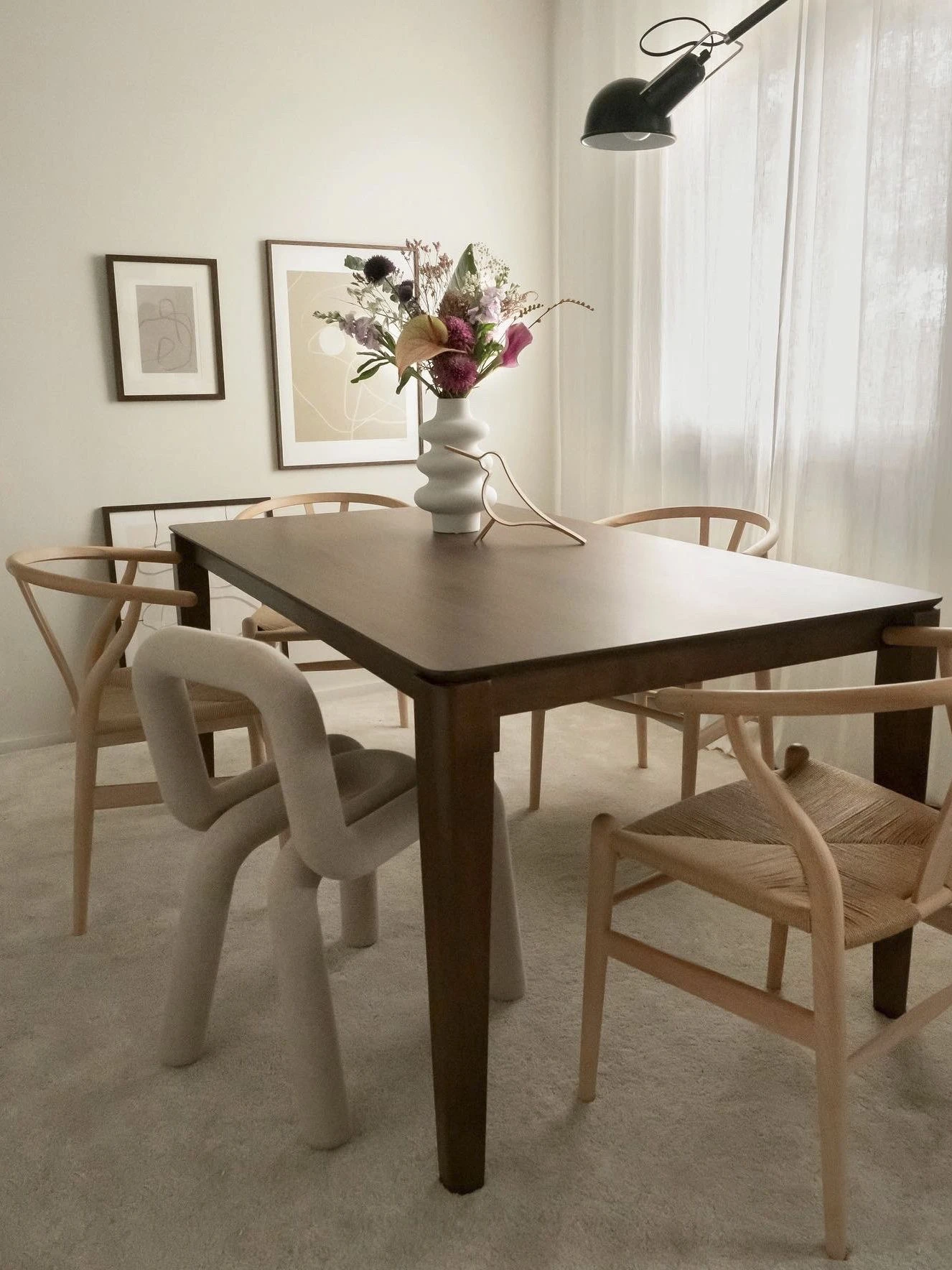 Dining Table 160 X 90 Cm Dark Wood LOTTIE - Image 3