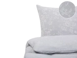 Cotton Duvet Cover Set Flower Pattern Grey MORNINGSIDE Various Sizes