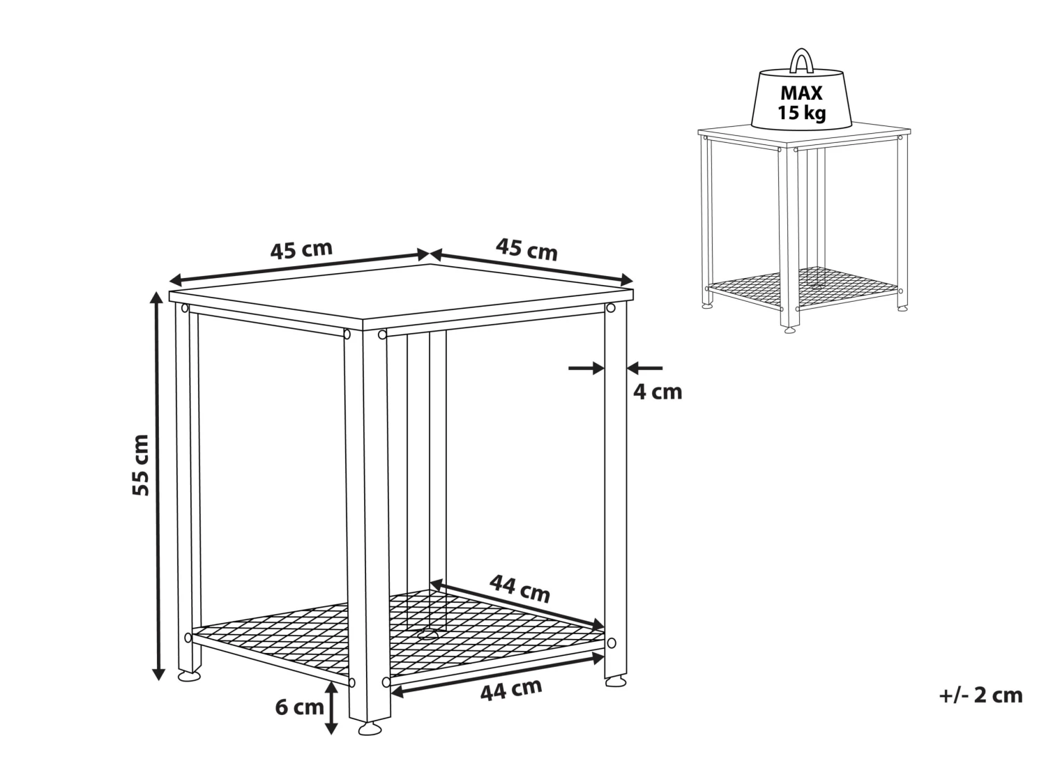 Side Table Dark Wood And Black ASTON - Image 7