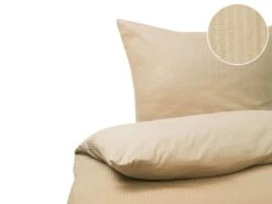 Cotton Duvet Cover Set Striped Pattern Beige AVONDALE Various Sizes