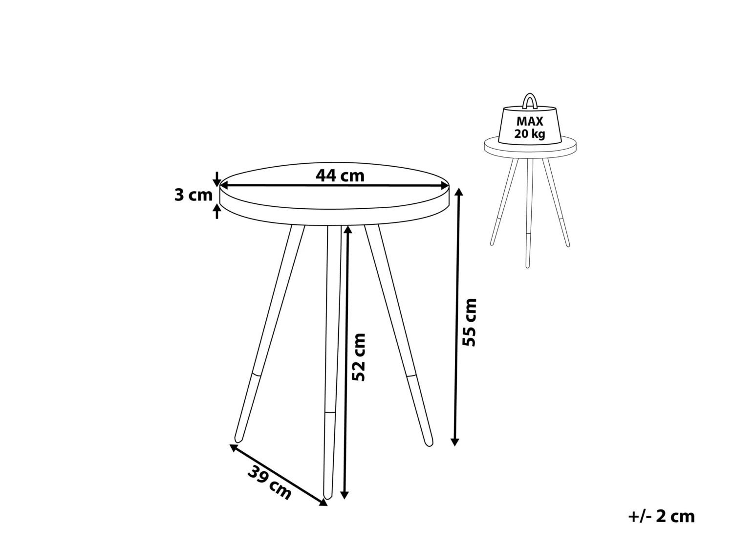 Side Table White Marble Effect With Gold RAMONA - Image 10