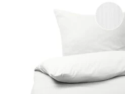 Cotton Duvet Cover Set Striped Pattern White AVONDALE Various Sizes