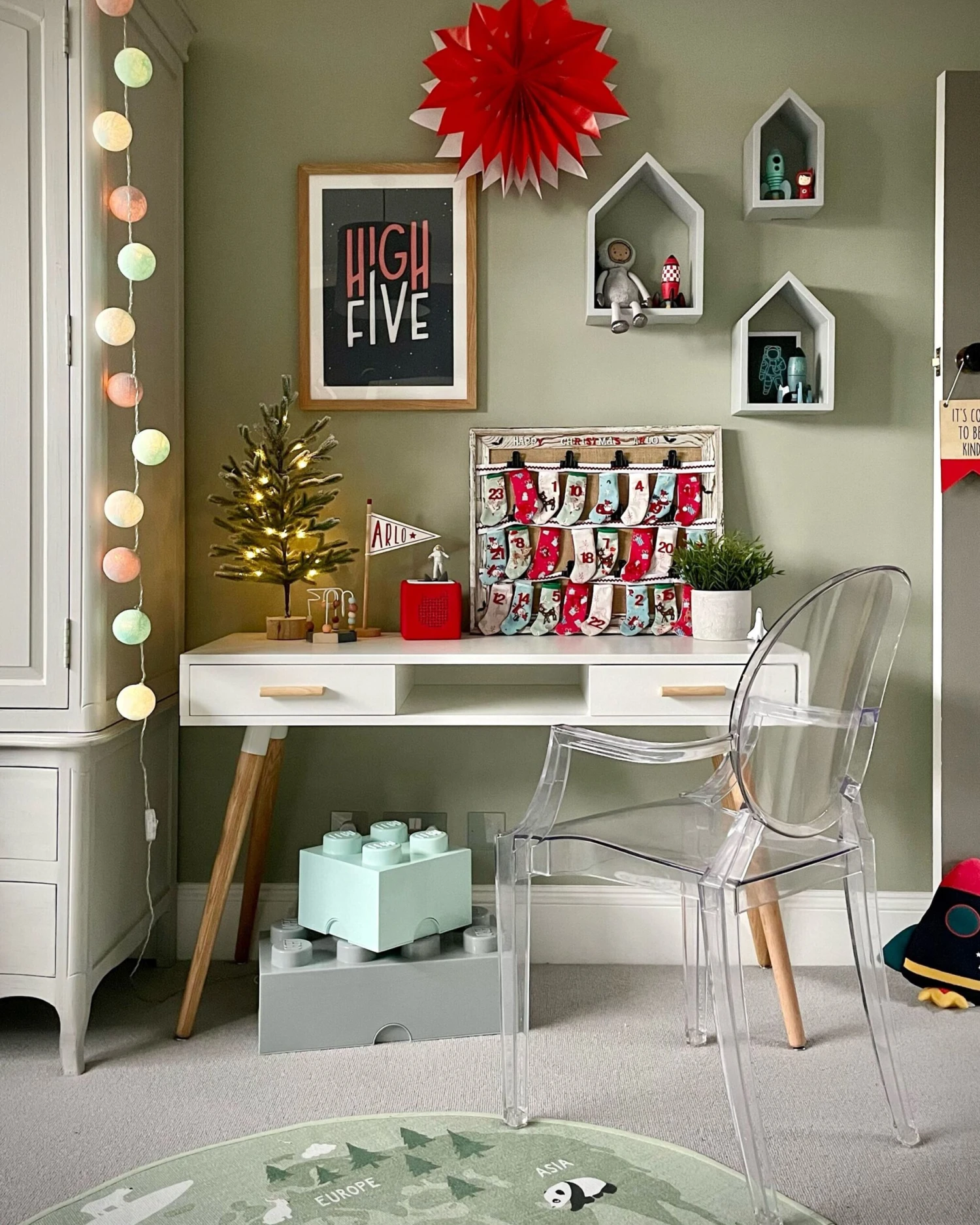 Dressing Table / 2 Drawer Home Office Desk With Shelf 120 X 45 Cm White FRISCO - Image 4