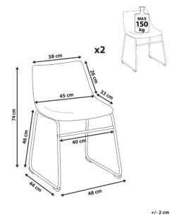 Set Of 2 Fabric Dining Chairs Grey BATAVIA -Furniture Store undef src sa picid 816633 type whitesh image