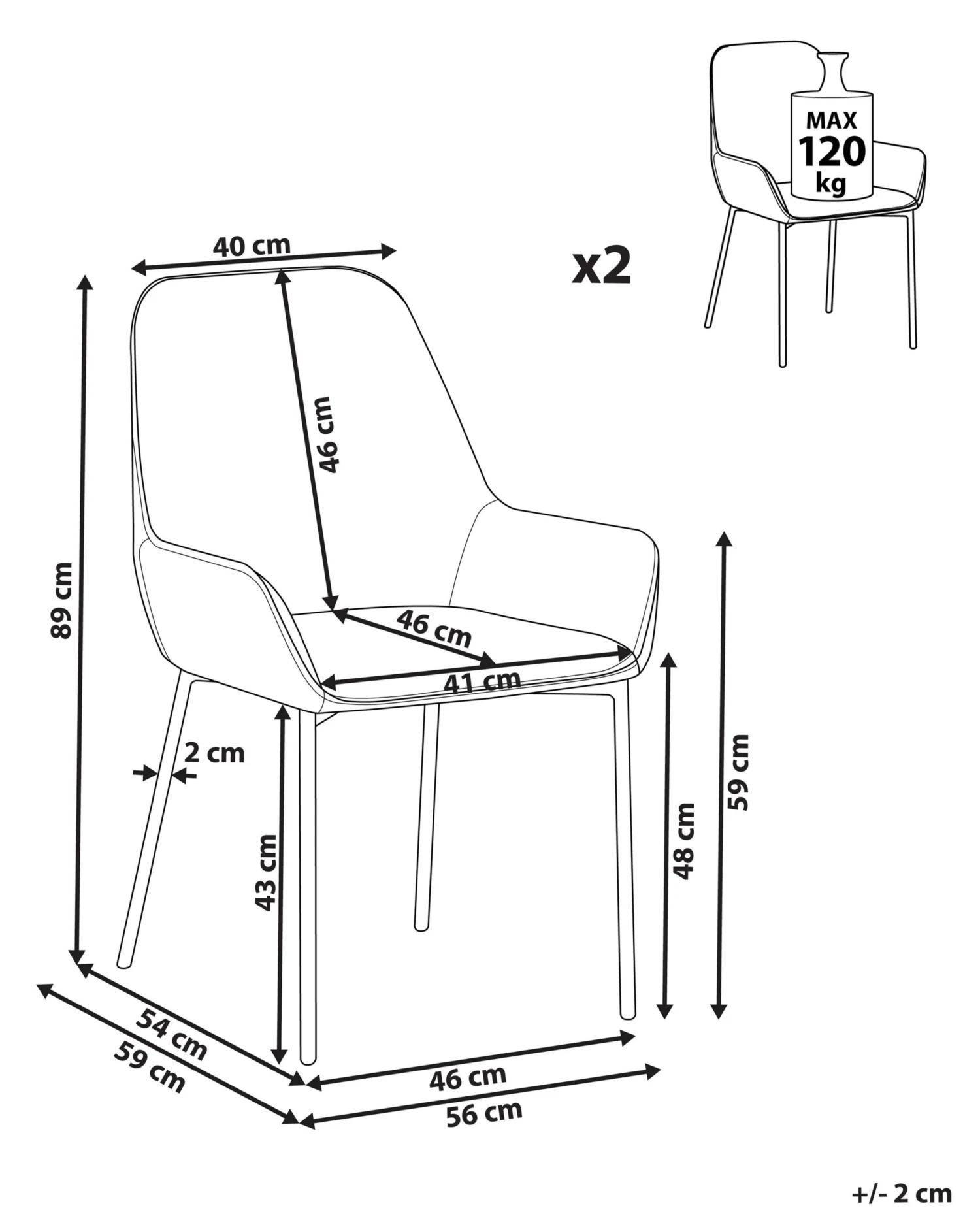 Set Of 2 Jumbo Cord Dining Chairs Yellow LOVERNA - Image 9