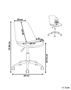 Armless Desk Chair Grey DAKOTA II -Furniture Store undef src sa picid 816781 type whitesh image
